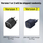 20W USB-C PD Fast Charger Portable Wall Adapter for iPhone and Android