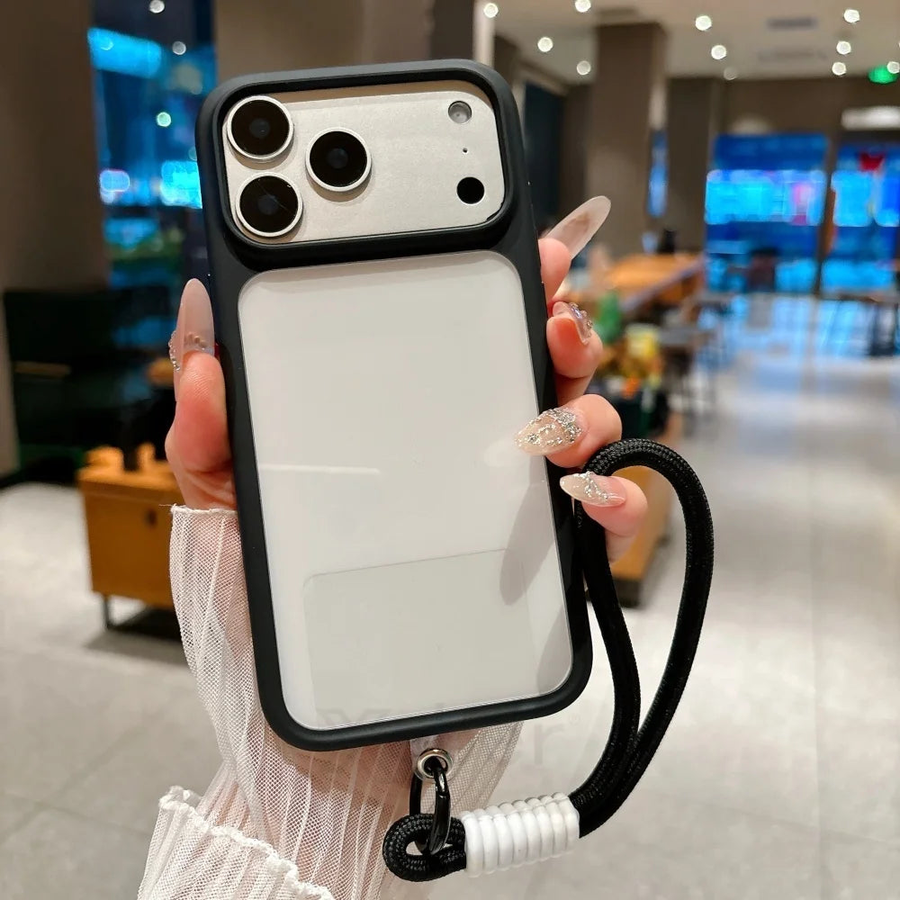 Crystal Clear iPhone Case with Camera Touch Button Shockproof Protective Cover