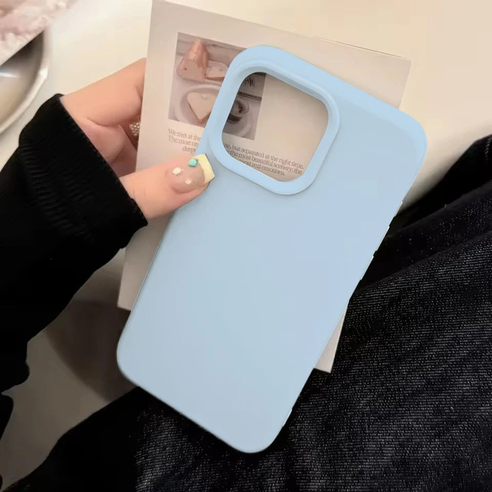 Dopamine Color Silicone iPhone Case Soft Solid Color Shockproof Cover