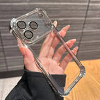 Luxury Transparent Shockproof iPhone Case Cushioned TPU Protective Cover