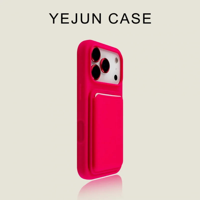 Silicone Card Holder iPhone Case Wallet Shockproof Protective Cover
