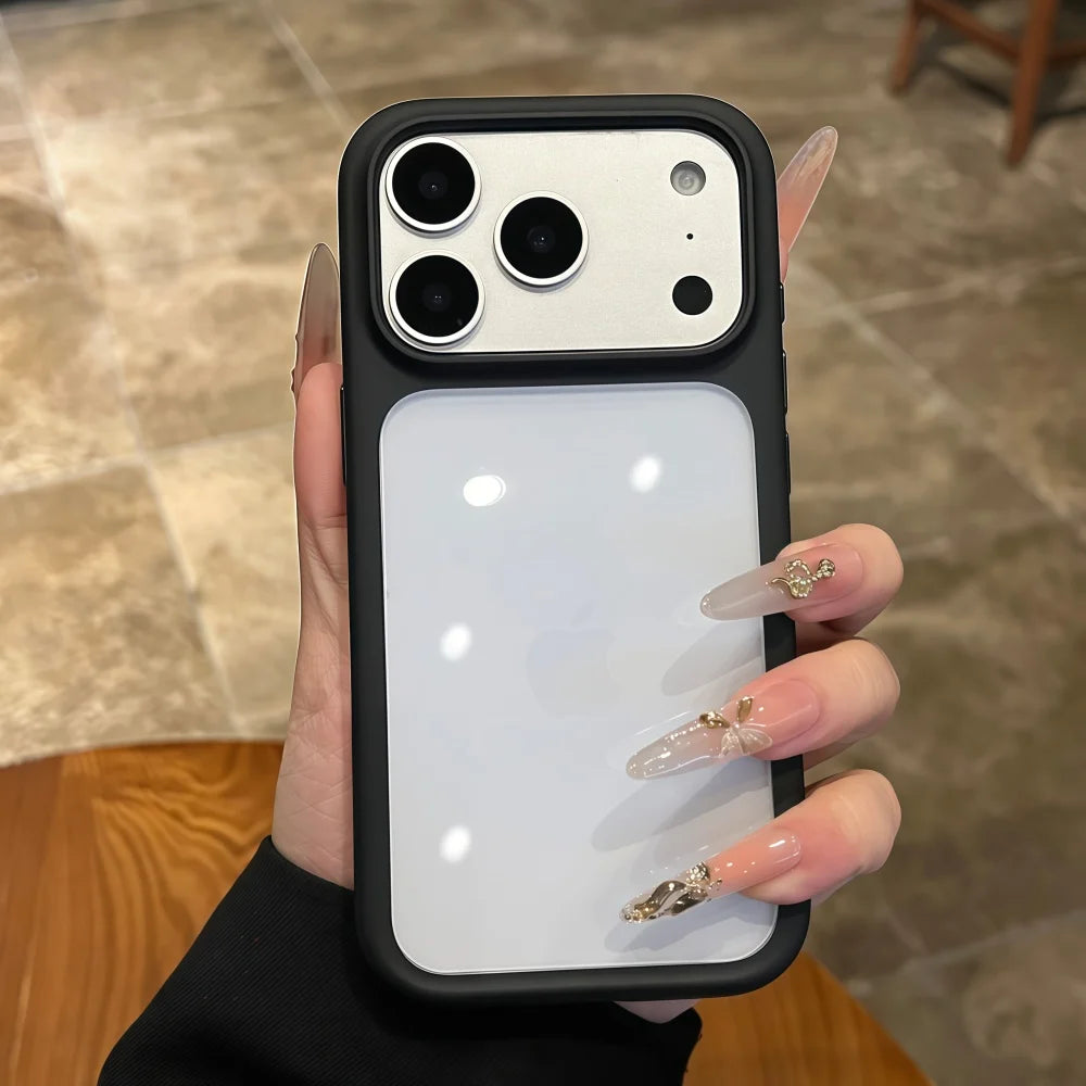 Crystal Clear iPhone Case with Camera Touch Button Shockproof Protective Cover