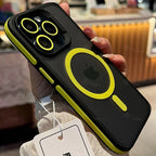 Bicolor Matte Frosted MagSafe iPhone Case Translucent Shockproof Protective Cover