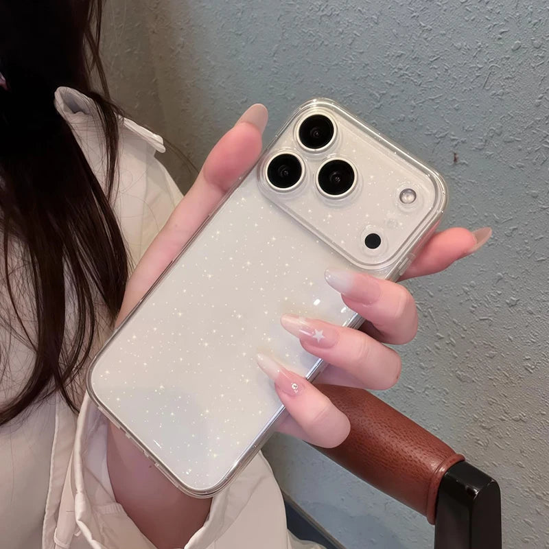 Cute Glitter Clear iPhone Case Girly Shockproof Slim TPU Protective Cover