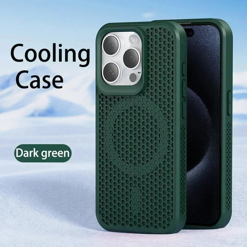 MagSafe Cooling Mesh iPhone Case Heat Dissipation Breathable Shockproof Cover