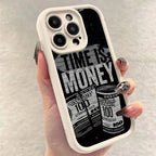 Time Is Money Printed iPhone Case Soft TPU Shockproof Motivational Cover