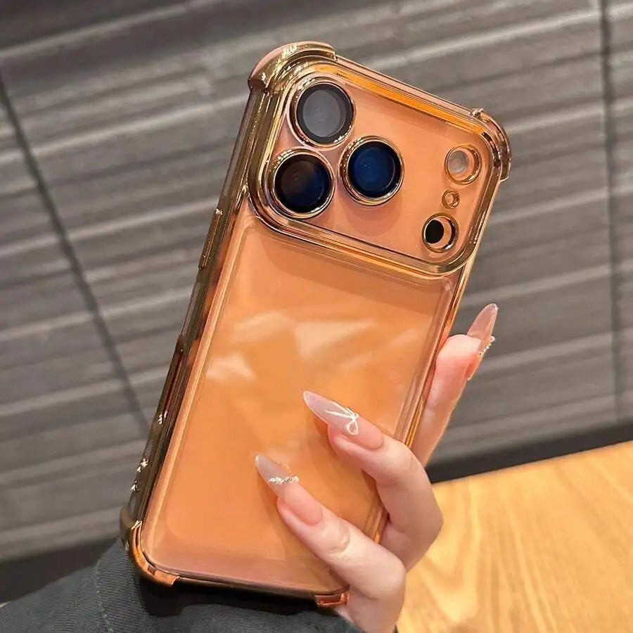 Luxury Transparent Shockproof iPhone Case Cushioned TPU Protective Cover Main image