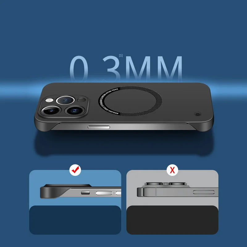 Ultra Thin Matte Magnetic iPhone Case Frameless Hard PC Slim Cover