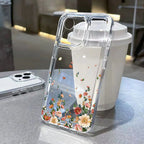 Flower Transparent iPhone Case Shockproof Silicone Soft Protective Cover