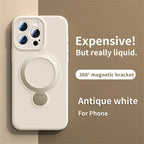 Magnetic Ring Stand iPhone Case 360° Rotating MagSafe Silicone Cover