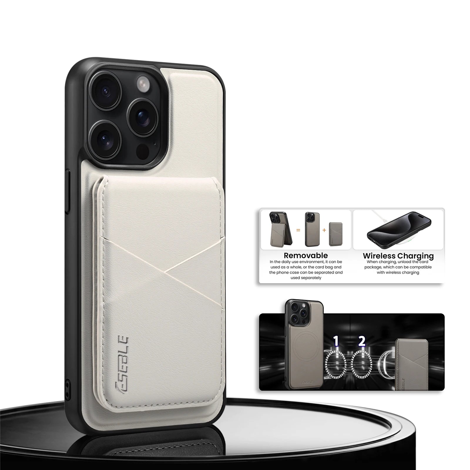 2-in-1 Magnetic Detachable Leather iPhone Case Wallet Card Holder Cover