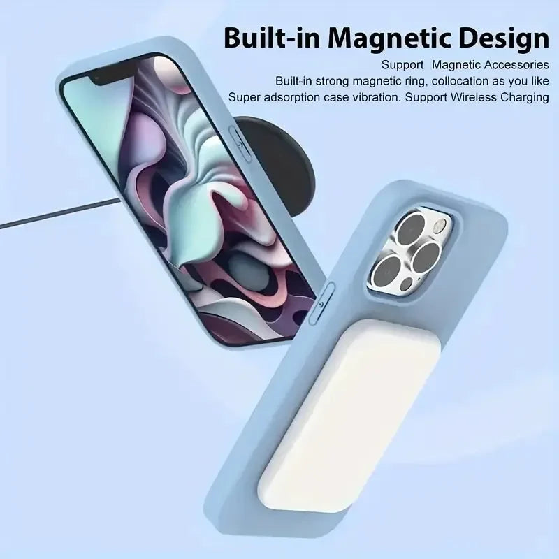 MagSafe Liquid Silicone Shockproof iPhone Case Magnetic Soft Protective Cover