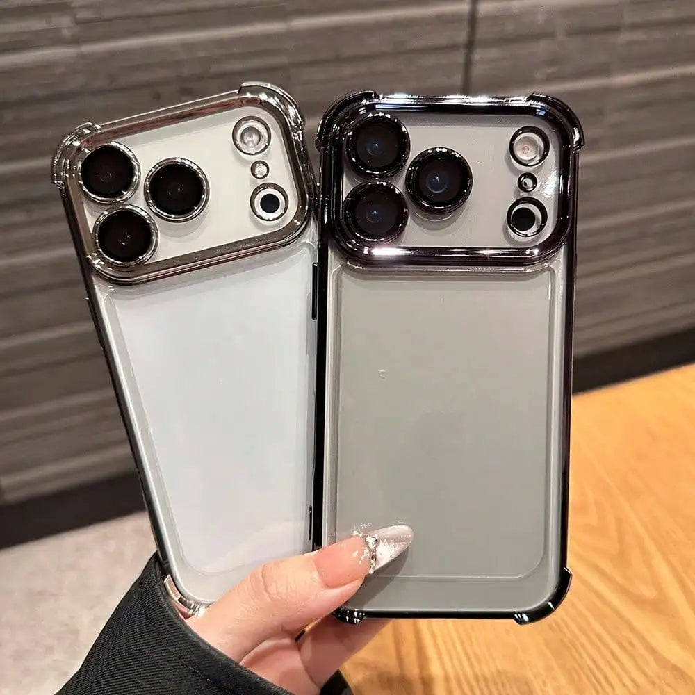 Luxury Transparent Shockproof iPhone Case Cushioned TPU Protective Cover