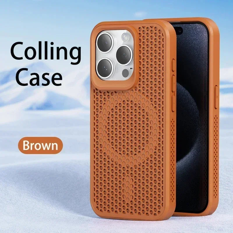 MagSafe Cooling Mesh iPhone Case Heat Dissipation Breathable Shockproof Cover