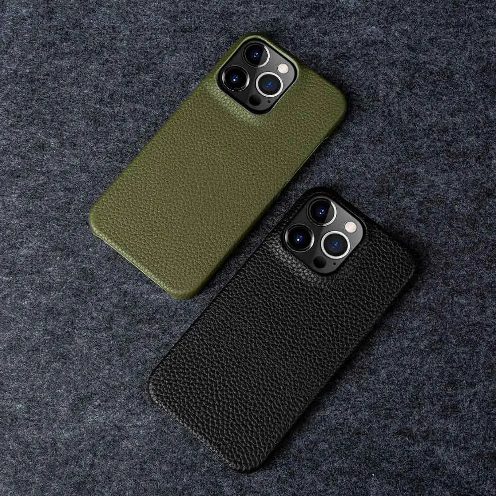 Luxury Genuine Leather iPhone Case Slim Shockproof Premium Cover
