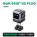 UGREEN 65W GaN Charger Robot Design PD Fast Charger USB-C Multi Port Adapter