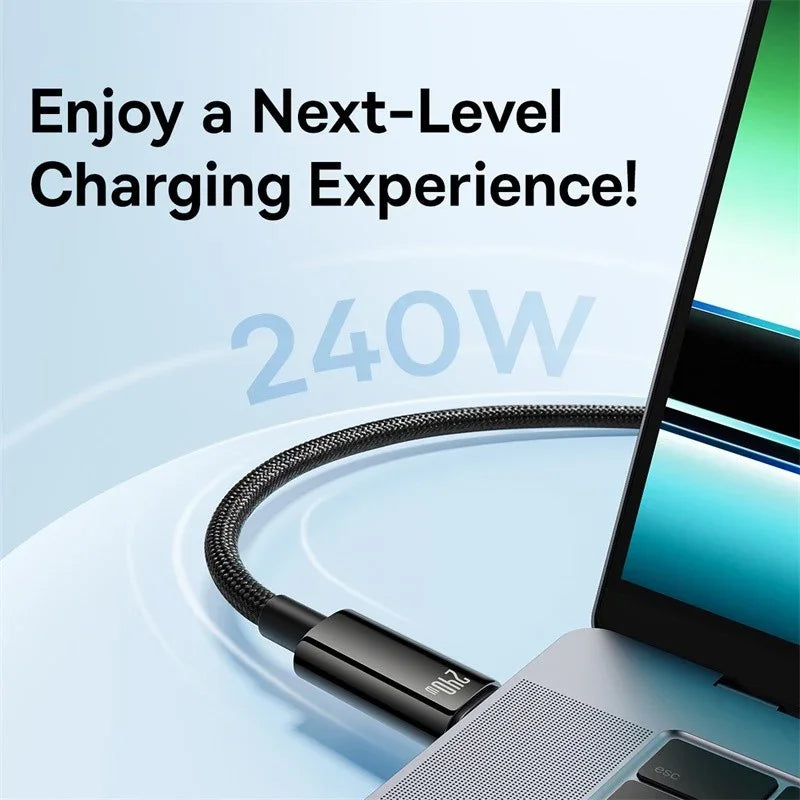 240W USB-C to USB-C Cable PD 3.1 Fast Charging Nylon Braided Data Cable