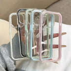Candy Color Frame Clear Back iPhone Case Shockproof Acrylic Bumper Cover