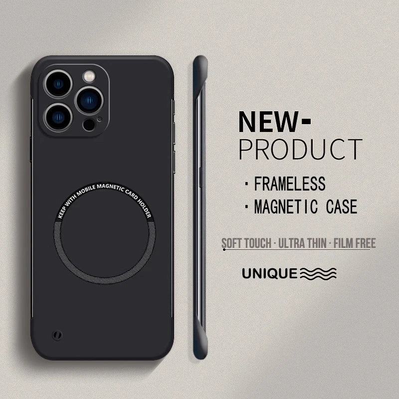 Ultra Thin Matte Magnetic iPhone Case Frameless Hard PC Slim Cover