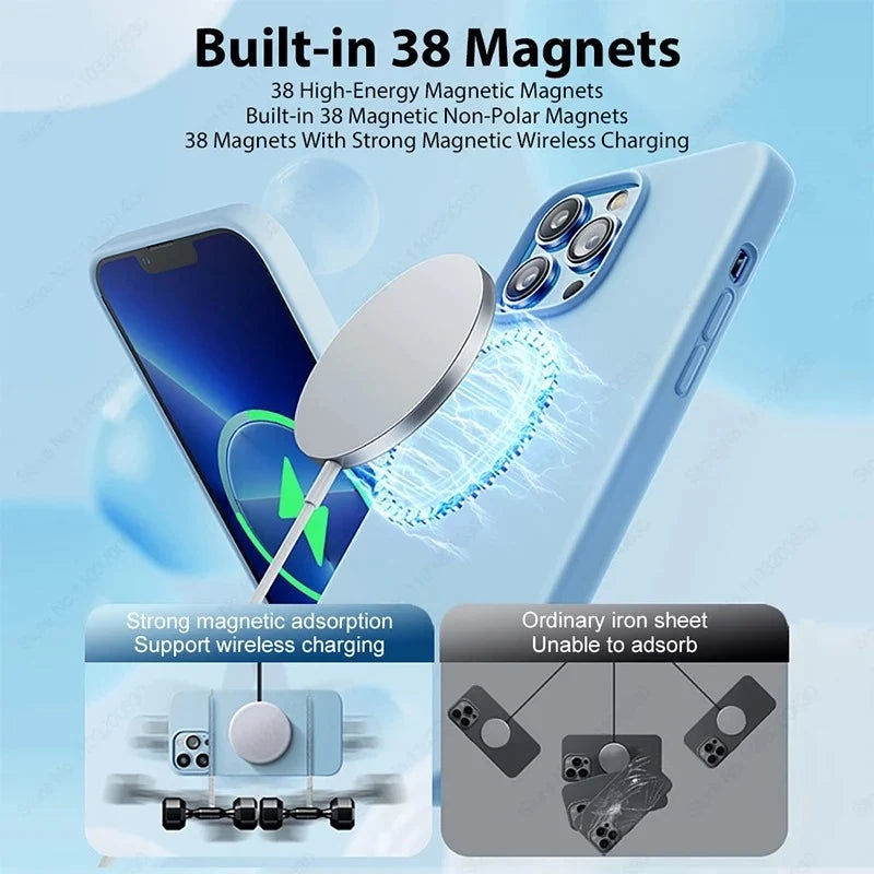 MagSafe Liquid Silicone iPhone Case Magnetic Soft Anti-Slip Protective Cover Secondary image