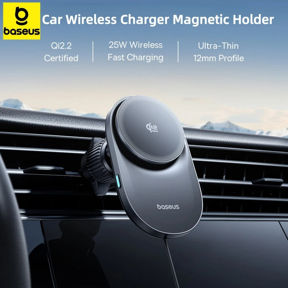 Baseus Magnetic Wireless Car Charger 25W Fast Charging Phone Holder with Cooling Fan Main image