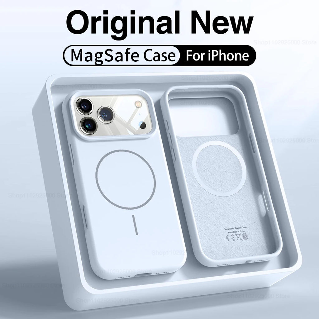 MagSafe Liquid Silicone iPhone Case Soft Magnetic Anti-Slip Protective Cover