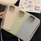 Dopamine Color Silicone iPhone Case Soft Solid Color Shockproof Cover