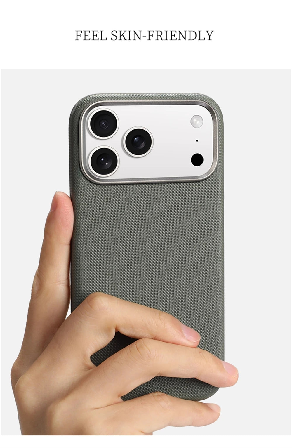 Luxury Diamond Texture MagSafe Leather iPhone Case Alloy Lens Protective Cover
