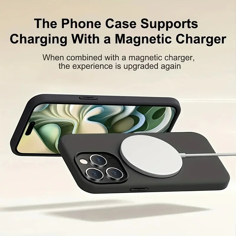 MagSafe Liquid Silicone Shockproof iPhone Case Magnetic Soft Protective Cover