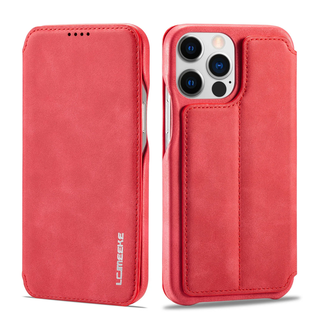 Leather Flip Wallet iPhone Case Card Holder Magnetic Book Cover