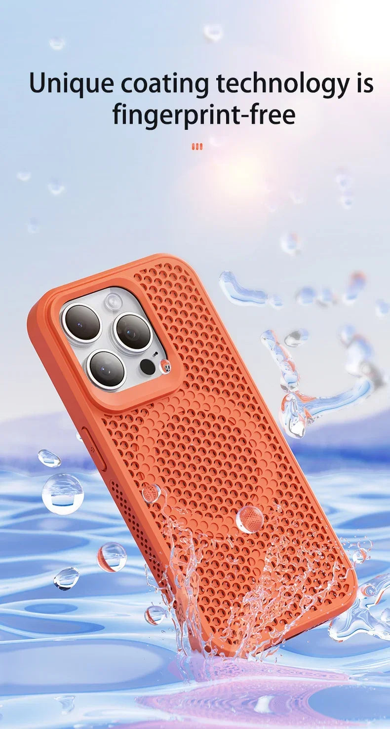 MagSafe Cooling Mesh iPhone Case Heat Dissipation Breathable Shockproof Cover