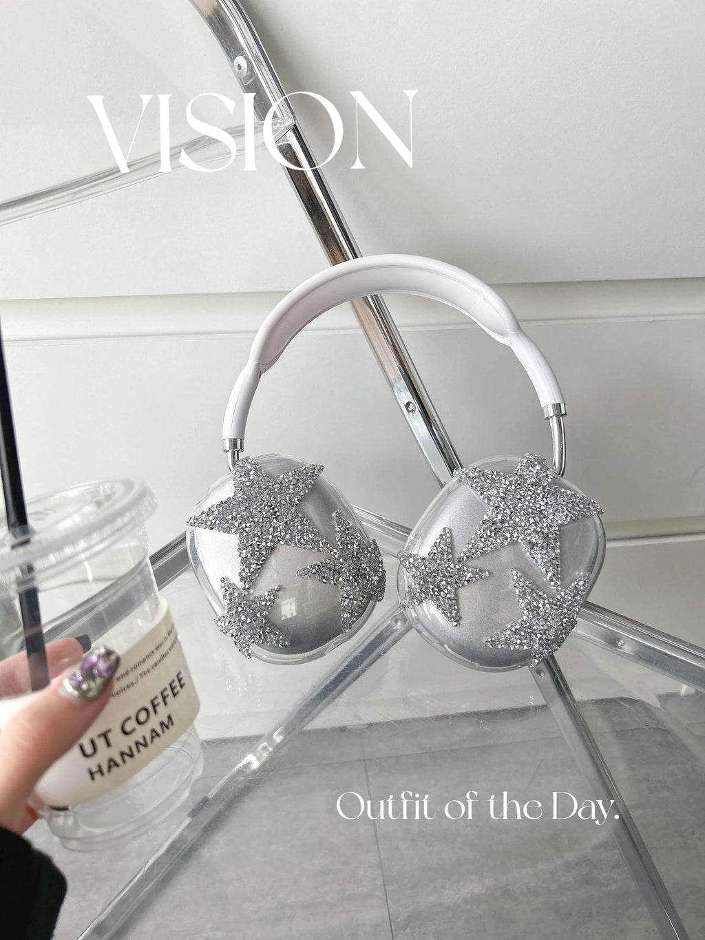 Cute Bling Star AirPods Max Case Soft Silicone Cartoon Protective Cover