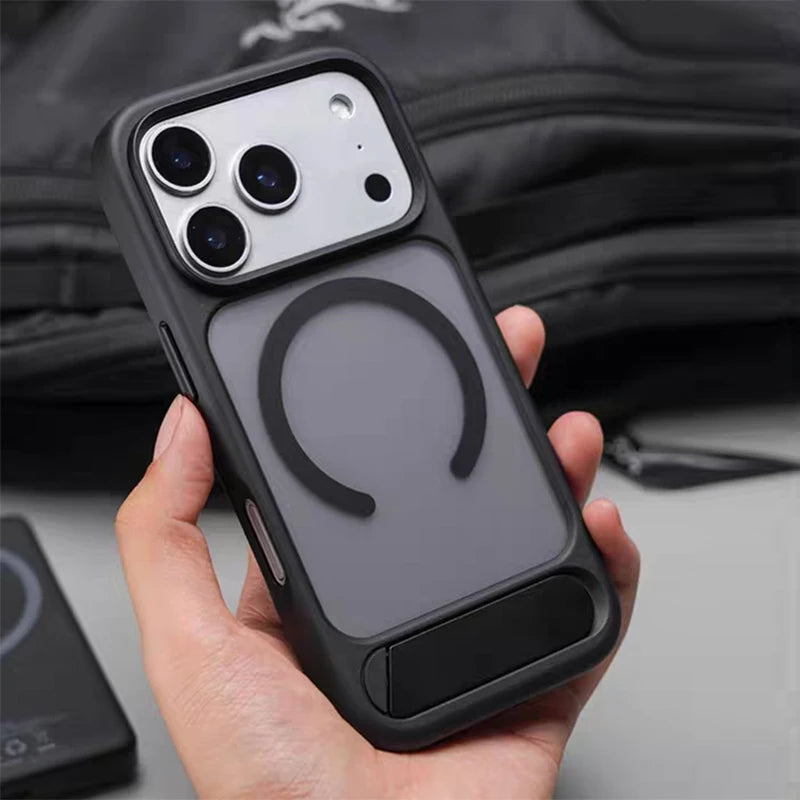 MagSafe Invisible Stand iPhone Case Matte Magnetic Kickstand Protective Cover
