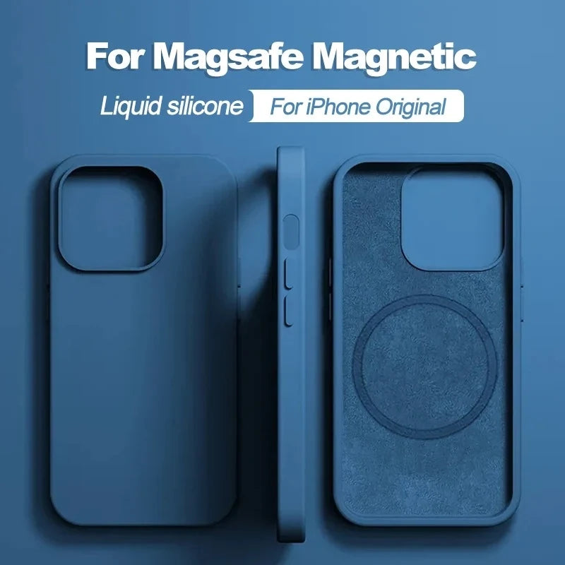 MagSafe Liquid Silicone iPhone Case Magnetic Soft Anti-Slip Protective Cover