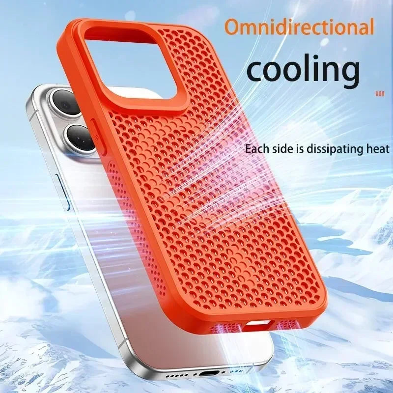 MagSafe Cooling Mesh iPhone Case Heat Dissipation Breathable Shockproof Cover Main image