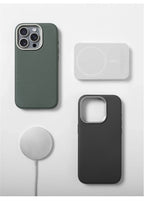Luxury PU Leather Magnetic iPhone Case Alloy Lens Frame MagSafe Cover