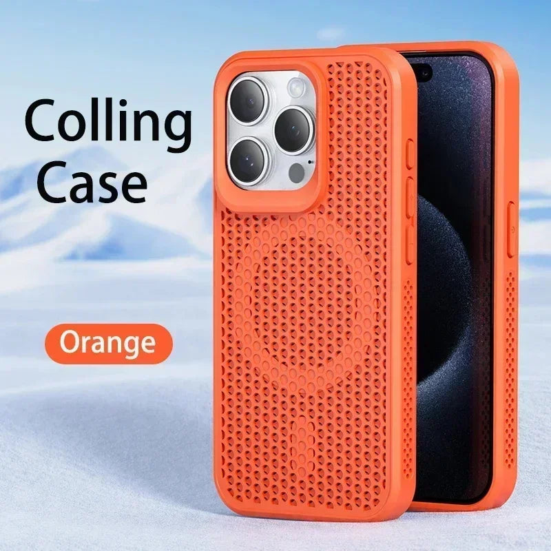 MagSafe Cooling Mesh iPhone Case Heat Dissipation Breathable Shockproof Cover