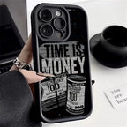 Time Is Money Printed iPhone Case Soft TPU Shockproof Motivational Cover