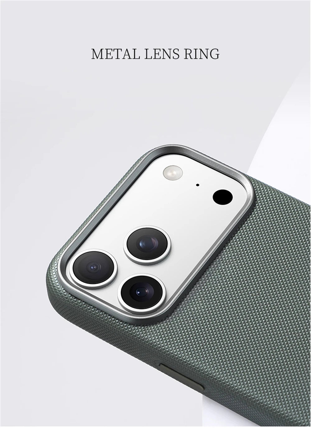 Luxury Diamond Texture MagSafe Leather iPhone Case Alloy Lens Protective Cover