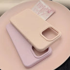 Dopamine Color Silicone iPhone Case Soft Solid Color Shockproof Cover