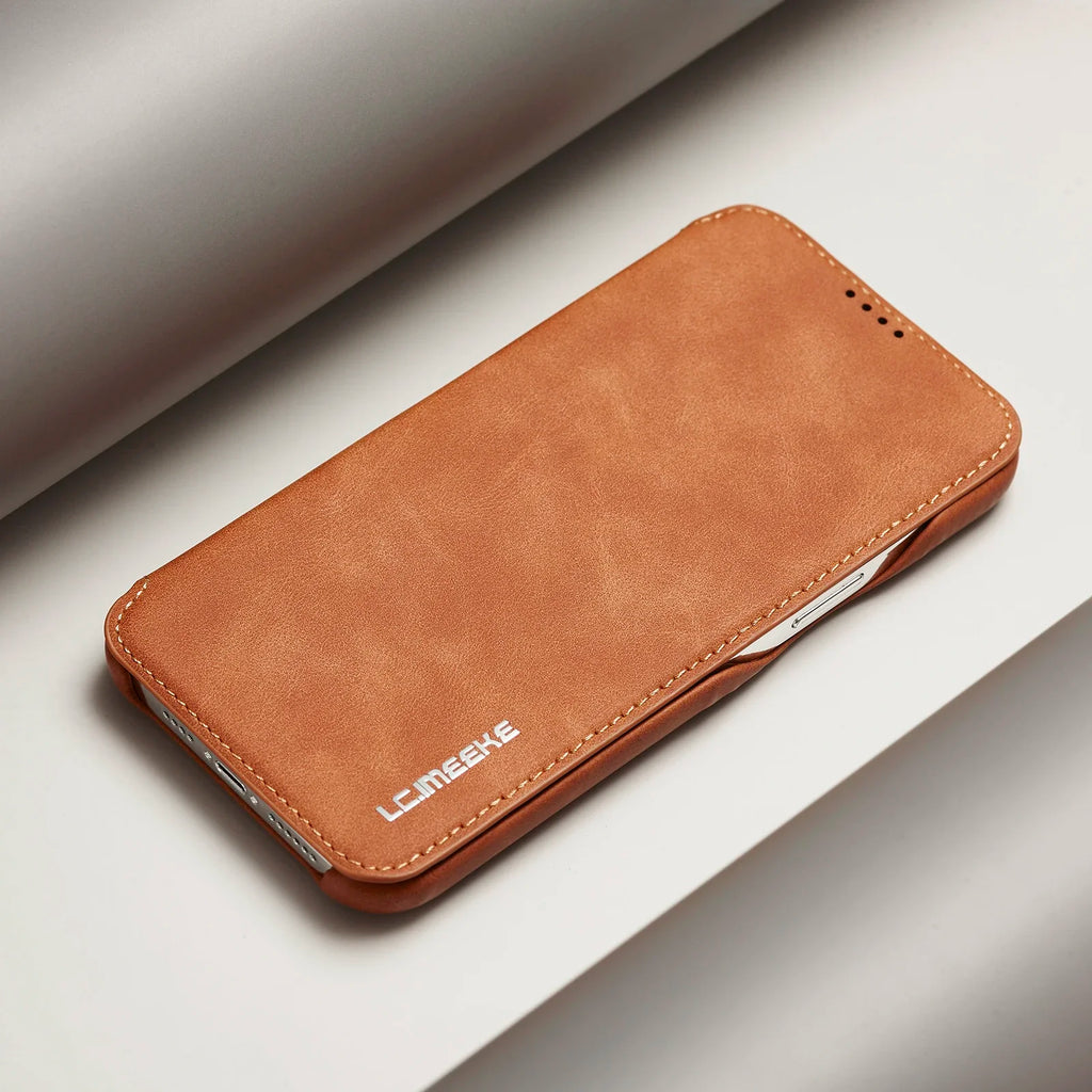 Leather Flip Wallet iPhone Case Card Holder Magnetic Book Cover