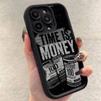 Time Is Money Printed iPhone Case Soft TPU Shockproof Motivational Cover