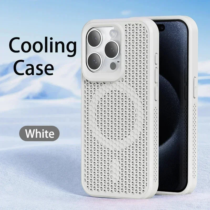 MagSafe Cooling Mesh iPhone Case Heat Dissipation Breathable Shockproof Cover