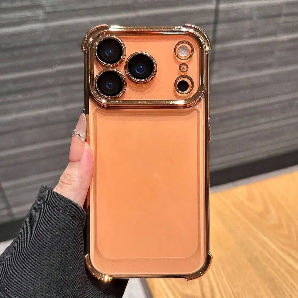 Luxury Transparent Shockproof iPhone Case Cushioned TPU Protective Cover