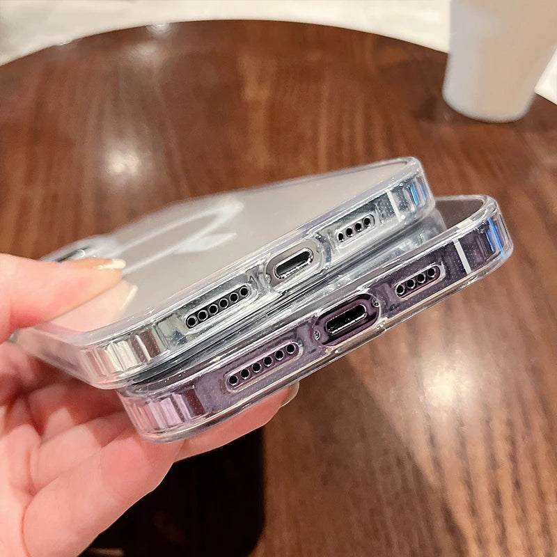 MagSafe Transparent iPhone Case Shockproof Clear PC Hard Cover