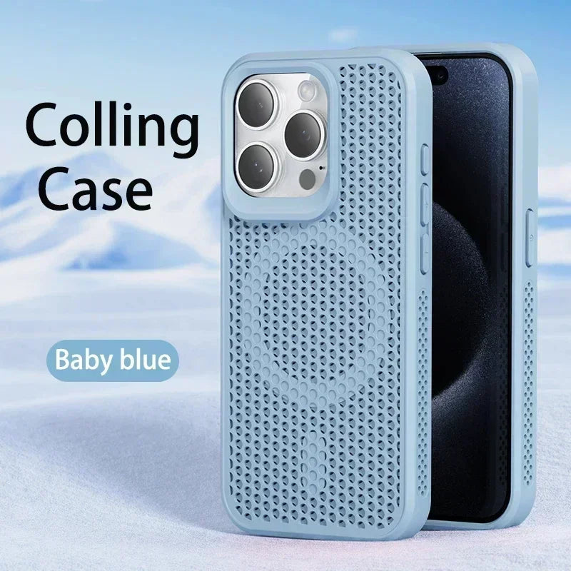 MagSafe Cooling Mesh iPhone Case Heat Dissipation Breathable Shockproof Cover