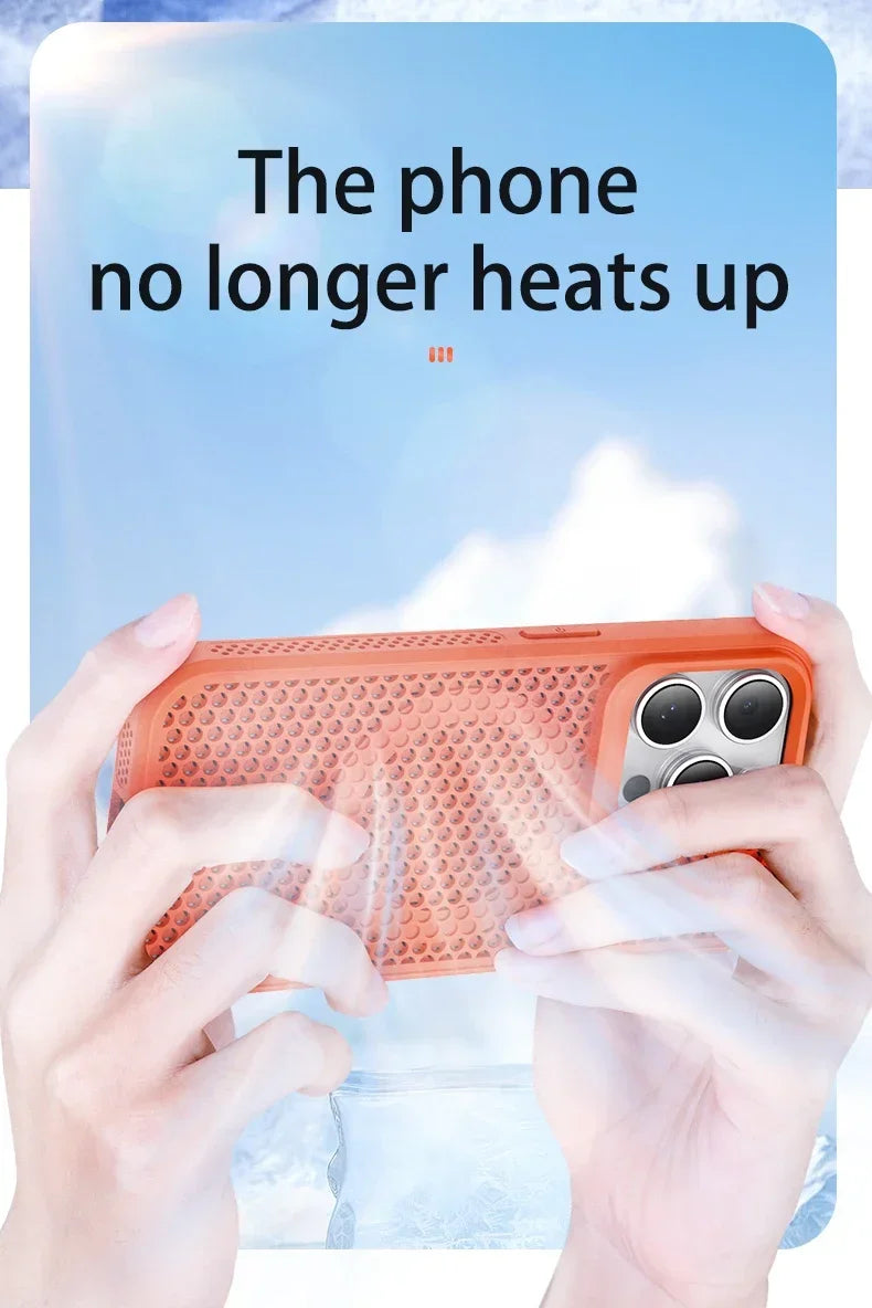 MagSafe Cooling Mesh iPhone Case Heat Dissipation Breathable Shockproof Cover
