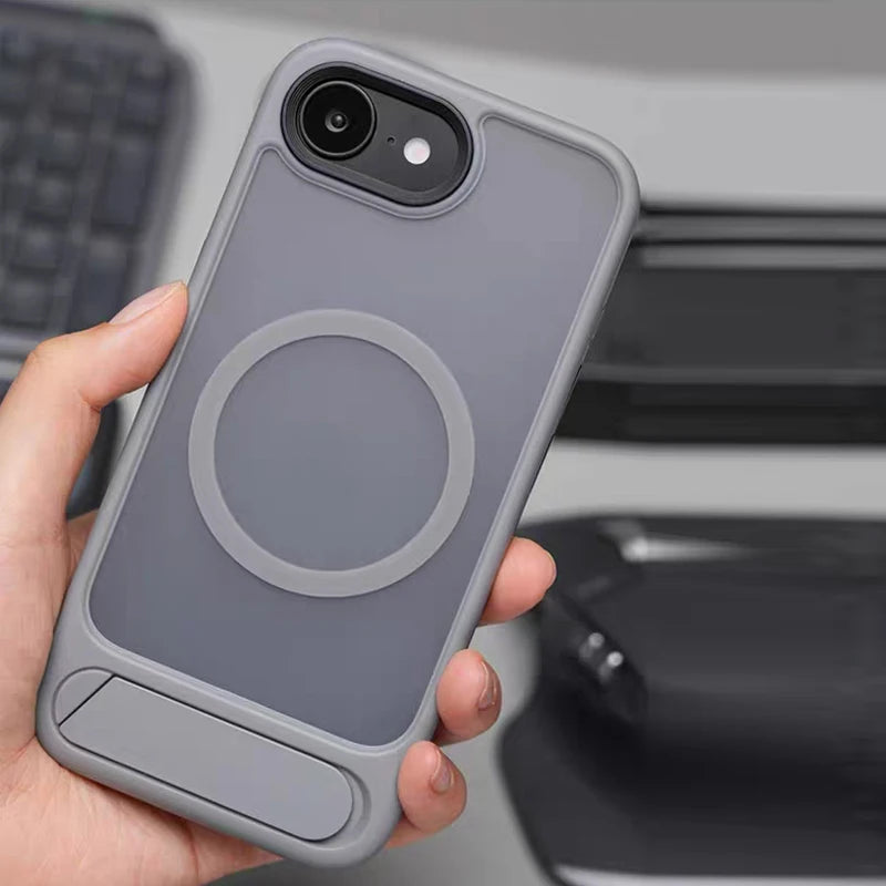 MagSafe Invisible Stand iPhone Case Matte Magnetic Kickstand Protective Cover