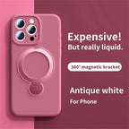 Magnetic Ring Stand iPhone Case 360° Rotating MagSafe Silicone Cover