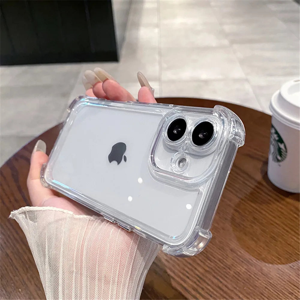 Clear Shockproof iPhone Case Transparent Bumper Anti-Scratch Protective Cover